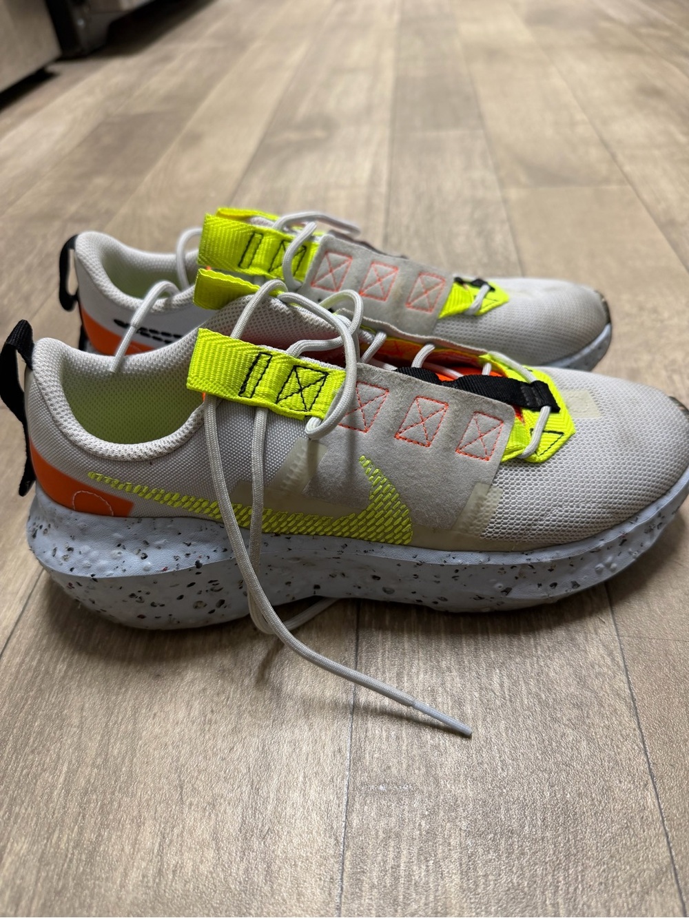 Athletic Sneakers in Neon Yellow and White